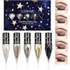 Catime 5 Colori Glitter Liquido Eyeliner, Eyeliner di Paillettes Metallic Eyeshadow, Impermeabile Lunga Durata Diamond Sparkling Eyeliner, Luccichio Scintillanti Ombretti per Trucco Festival Feste (B)