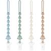BCYSNR 4 catenelle per ciuccio, in silicone, con clip regolabile per ciuccio, accessori per passeggino, seggioloni, biberon