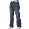 BRAND KRUZE Jeans Bootcut Pantaloni Svasati A Gamba Larga in Denim - Big Tall per Uomo Stonewash Medio 32W / 34L