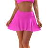 SHEKINI Controllo Addominale Donna Gonna da Nuoto Vita Alta Bikini Gonna Maglia Volant Bikini Gonna Corta(M, Rosa Fluorescente)