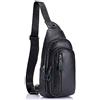 Xieben Pacco Petto,Vera Pelle Retro Borsa a Tracolla in per Uomo Zainetto Monospalla Crossbody Pacco Petto Messaggero Sport Outdoor Sling Pacchetto Viaggio Noir