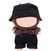 BOXOB 2pz Set Vestiti Bambole, Outfit Peluche Moda & Accessori per Bambole 15cm/17cm Include Salopette Elegante e Cappello Secchiello Abbigliamento Giocattolo Fashion per Esposizione & Gioco (Nero)