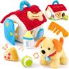 hahaland Giochi Neonato 6 Mesi, 8 PCS Set di Cane Peluche | Gioco Educativi Interattivi, Giocattolo Montessori Sensoriale, Regalo Bimbo Bimba 6 9 12 Mesi