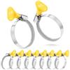 Poppstar 10x Fascette stringitubo con dado a farfalla in acciaio inox, campo di serraggio 35-50 mm, qualità W2, giallo
