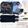 WEP 939D-II Kit pirografo per legno 2-in-1 86-in-1 con 51 punte, 23 a filo, 2 penne, stencil, legno grezzo. Pirografo professionale, kit di pirografo per legno, ideale per fare le penne (Spina UE)