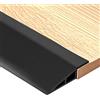QWORK® 1M Rampa per sedia a rotelle in gomma PVC, rampa di soglia autoadesiva, striscia di transizione da pavimento flessibile per porte, piastrelle e scale (nero, altezza 1 cm)