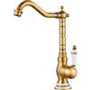 Generisch Rubinetto Bagno Lavabo, Rubinetto Lavandino da Bagno, Vintage Monocomando in Ceramica, Stile Retrò, in Ottone Antico, con Tubo Flessibile