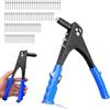 MetalNuts Kit Rivettatrice Manuale con 100 Rivetti Ciechi 4 Misure - Pinza per Fissaggio Metalli Legno per Auto, Barche e Mobili