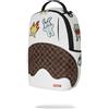Sprayground Zaino Paris Patch bianco, tracolla regolabile, chiusura con zip, unisex