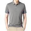 Generic Polo da uomo in cotone tinta unita casual da lavoro camicie a maniche corte, grigio, XL