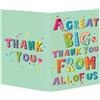 Gosknor Biglietto Ringraziamento Jumbo, 40x27cm Grande Biglietto Ringraziamento con Busta Un Grande Biglietto Ringraziamento Gigante Biglietto Auguri Addio Regali Insegnanti Capi Amici(Verde)
