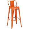 CLP Sgabello Bar In Metallo Mason I Sgabello Alto Da Bancone Con Telaio 4 Gambe I Sgabello Industrial Altezza Seduta 77 CM, Colore:arancione