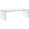 EGLEMTEK Tavolino Basso da Salotto Rettangolare in Vetro e Curvato (110 x 43 x 60 cm)- Luxury Z-01 - Design curvo e Moderno TM