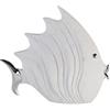 Casablanca modernes Design Pesce Decorativo Effetto Pietra, 29 x 26 cm, Bianco/Argento