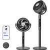 LEVOIT Ventilatore a Piantana 20dB, Ventilatore Smart Silenzioso per Camera da Letto, Ventilatore da Tavolo 2in1, Oscillazione 90°+120°, APP e Alexa, con Telecomando, 12 Velocità, 4 Modalità, Grigio