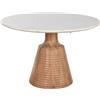 Home ESPRIT Tavolo da Pranzo Home ESPRIT Bianco Naturale Marmo Legno di acacia 115 x 115 x 76 cm
