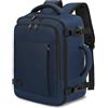 VANKEV Zaino Easyjet 45x36x20 Zaino da Viaggio Aereo Bagaglio a Mano 30L Donna Uomo per PC Portatili 15.6 Pollici per Scuola Lavoro Trekking Blu Profondo