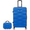 CELIMS - Set Valigie | Valigia Grande 23 kg Rigida Blu + Beauty Case da Viaggio 35cm | Valigia da Stiva 75cm | Valigia XL | Trolley Grande 75cm con 4 Ruote