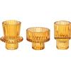 Doolitt Porta Candele Set, Portacandele da Tavolo, Moderni Vetro Decorazione, Porta Tealight Candle Holder,Cristallo per Casa, Cena, Matrimonio, Festa, Festival (3, Ambra)