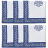 Encasa XO Tovaglioli da Tavola Set di 6 | Tovaglioli in Tela di Cotone con Stampa a Blocco Indigo-01-45x45 cm | Stampa a Mano Jaipur Sanganeri