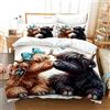 Loussiesd - Set di biancheria da letto con mucca delle Highland e biancheria da letto per bambini e ragazzi, con 2 federe, 3 pezzi