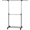 QWORK® Asta appendiabiti, stendibiancheria con ruote, porta abiti estensibile, appendiabiti salvaspazio