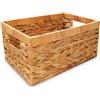 Happy Fox Cestino in vimini intrecciato, grande contenitore per giocattoli, 35,3 x 24,9 x 16 cm, cestino in giacinto d'acqua per organizzare articoli da camera da letto e bagno (M)