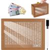 JIEBAO Salvadanaio con Tavola Acrilica, Salvadanaio in Legno, Salvadanaio con Contatore, Riutilizzabile Salvadanaio con Obiettivi, Salvadanaio con Numeri per Bambini e Adulti (5000€)