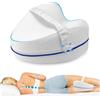 Kawaology Cuscino per ginocchia per chi dorme sul fianco, cuscino ortopedico per gambe per dormire senza dolore, cuscino ergonomico in memory foam viscoelastico I rivestimento traspirante (bianco)
