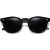 H HELMUT JUST Occhiali da Sole da Uomo Donna Ottagonali Vintage Polarizzati In Metallo Unisex (Nero/Grigio)