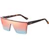 H HELMUT JUST Occhiali Da Sole Uomo Donna quadrati Grandi Flat Top Oversize Lenti Rosa a Specchio Montatura leggera in TR90 e Braccio in Acetato