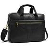 LUUFAN Cartella in pelle pieno fiore 15,6 pollici Business Laptop Borsa con scomparti multipli Uomini Crossbody Messenger Borsa a tracolla (3317-Nero)