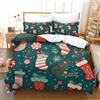 DCABEIOOE Calzini natalizi 3D Con Stampa Letto King Size Copriletto Decorativo Per Letto Con Per Letto Singolo Chiusura A Cerniera Perbiancheria Da Letto King（220x240cm）