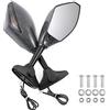 evomosa Specchio laterale moto Specchietti retrovisore con indicatore LED Universale per Cruiser Street Sport Bike (B)