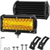 BIHEE Faro di Lavoro 2 pz 12V 240W 24000LM Proiettore LED Lampada da Lavoro 18cm 6000K Luce Giallo Barra Led Per Auto Trattore Quad Veicolo Barca
