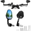 Lizbn Anti-Glare blu Moto Manubrio Specchietti Universali Omologati E24 | 7/8 22mm Specchietti Moto,CNC Alluminio Specchietto Retrovisore,per Manubrio 13-19 mm Scooter Cruiser Quad Moped ATV