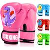 JUOIFIP Guantoni da Boxe per Bambini, Guantoni Boxe in PU, Guanti da Sparring Junior, Guanti da Box da Allenamento per Sparring Junior, MMA, Muay Thai,Arti Marziali, Rosa