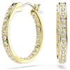 Swarovski Sommerset Orecchini a Cerchio Piccoli, Gioielli Versatili per Occasioni Speciali con Pavé di Cristalli Cry Swarovski, Placcatura in Tonalità Oro, 2 x 0,2 cm, peso (singolo orecchino) 1,1 g