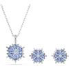Swarovski Magic Set Collana Pendente e Orecchini, con Zirconia Grigio-Blu, Forma a Fiocco di Neve, Chiusura a Moschettone, Placcatura in Tonalità Rodio, 38-43 cm, 1,9 x 1,3 cm, 1 x 1 cm