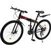 Taozhiyy Mountain bike da 26 pollici, 21 marce, freno a disco per bicicletta, mountain bike, adatto a partire da 165 cm a 195 cm, velocità pieghevole, per uomo, donna, ragazzo, ragazza (nero e rosso)