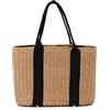 Ynport Crefreak Borsa da Donna Grande in Paglia Borsa da Spiaggia Estiva con Manici Borsa a Tracolla Hobo Intrecciata a Mano Borsa per lo Shopping da Viaggio, Marrone