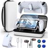Klipdasse Bundle di accessori per PlayStation Portal, custodia portatile per PS Portal, dock di ricarica magnetico per portale PS5, custodia protettiva, 2 protezioni per schermo HD, cuffie cablate, 4