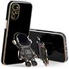 Wousunly Compatibile con Cover Motorola G22 Silicone TPU Antiurto,Custodia Motorola G22 con Supporto Astronauta 3D Sottile Anti-Graffio Case (Nero)
