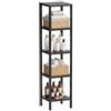 SMIBUY Scaffale per il bagno, organizzatore di scaffali in bambù a 5 livelli, scaffale multifunzionale per soggiorno, camera da letto, cucina (nero)