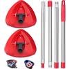 Sgizoku 2 teste di ricambio per mocio rotante con 1 manico per mocio Vileda Turbo Spin 2 in 1, 3 in 1, base triangolare per mocio Turbo Smart/EasyWring&accessorio per la pulizia - Panno per mocio non incluso