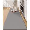 COLOR&GEOMETRY 10mm Tappeto da Cucina Antifatica-Runner più largo antiscivolo 60x220cm, Impermeabile e Antiolio, Imbottitura Morbida in Memory Foam, Ideale per Zona Lavello, Piano Cottura, Grigio