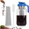 Xummi Cold Brew Coffee Maker, 1,8 l, coperchio con manico e filtro in acciaio inox, caffettiera per caffè e tè preparati a freddo (blu)