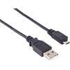 PremiumCord Cavo di Collegamento USB - Micro USB 0,5m, Tipo A Maschio a Tipo Micro B Maschio, Cavo Dati Ad Alta Velocità 480 Mbit/s, 5 Pin, 2x Schermato, AWG28, Colore Nero, 0,5m