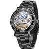 FORSINING Orologio da polso da uomo, impermeabile, meccanico, in acciaio inox, numeri romani, fasi solari