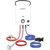 CAMPLUX First 5 Litri Scaldabagno a Gas con Pompa dell'acqua per Doccia Esterna, Campeggio, Butano (28-30mbar) / Propano (37mbar), F5 Pro